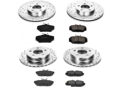 Powerstop Slotted Rotor and Pad Kit - F/R, 93-98 Lincoln Mark VIII